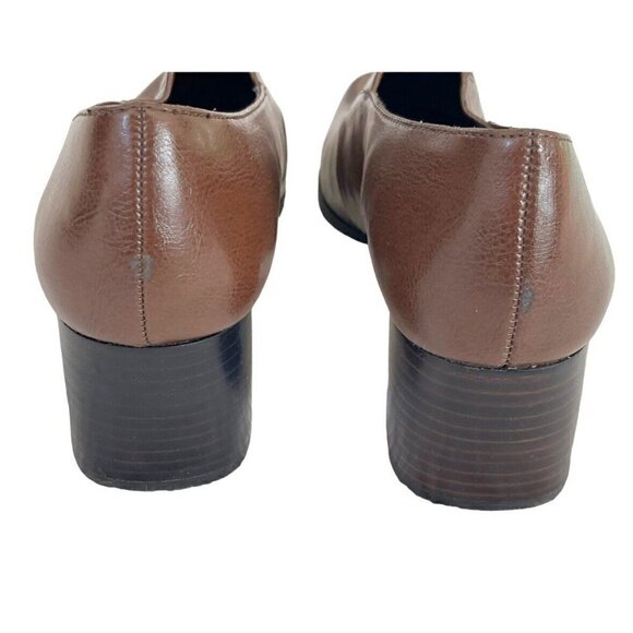 Franco Sarto Women's Sz 9.5 Brown Randy Block Heel Slip-on Booties - Picture 5 of 12